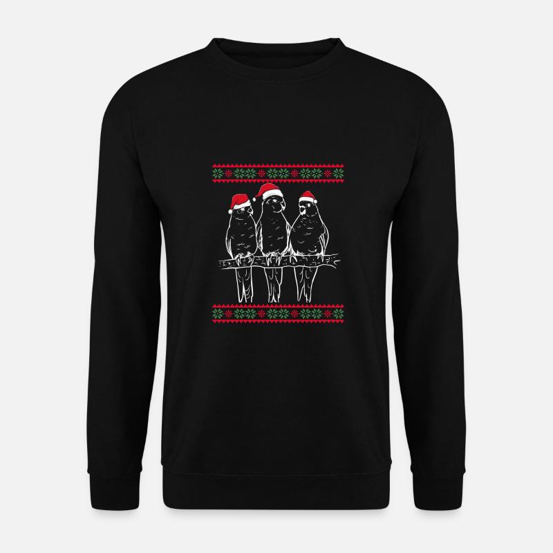 Parrots with Santa hats - Unisex Sweatshirt - black