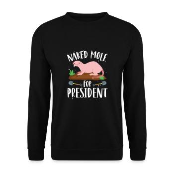 Naked mole rat for the president - Unisex Sweatshirt - black - Front - Alina (178cm) & Michal (187cm)