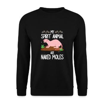 My spirit animal is the naked mole rat - Unisex Sweatshirt - black - Front - Alina (178cm) & Michal (187cm)