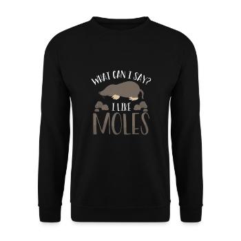J’aime les taupes - Sweat-shirt Unisexe - noir - Devant - Alina (178cm) & Michal (187cm)