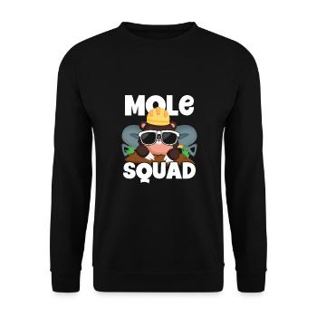 Mole troop with sunglasses - Unisex Sweatshirt - black - Front - Alina (178cm) & Michal (187cm)