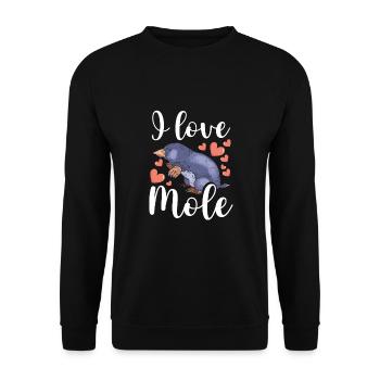 I love mole - Unisex Sweatshirt - black - Front - Alina (178cm) & Michal (187cm)