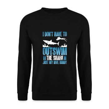 The shark is my dive buddy - Unisex Sweatshirt - black - Front - Alina (178cm) & Michal (187cm)