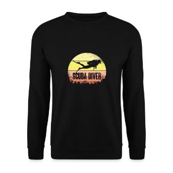 Diving with equipment - Unisex Sweatshirt - black - Front - Alina (178cm) & Michal (187cm)
