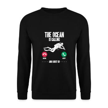 The sea is calling and I have to leave - Unisex Sweatshirt - black - Front - Alina (178cm) & Michal (187cm)