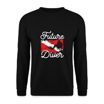 Future diver - Unisex Sweatshirt - black - Front - Alina (178cm) & Michal (187cm)