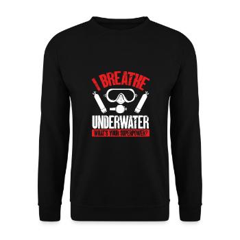 I underwater - Unisex Sweatshirt - black - Front - Alina (178cm) & Michal (187cm)