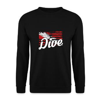 Dive under American flag - Unisex Sweatshirt - black - Front - Alina (178cm) & Michal (187cm)