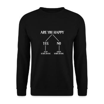 Bist Du Glücklich Ja Oder Nein - Unisex Pullover - Schwarz - Vorne - Alina (178cm) & Michal (187cm)