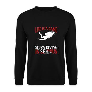 Life is a scuba diving - Unisex Sweatshirt - black - Front - Alina (178cm) & Michal (187cm)