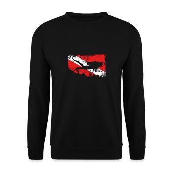 Divers and a flag - Unisex Sweatshirt - black - Front - Alina (178cm) & Michal (187cm)