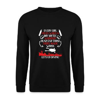 Let's go diving - Unisex Sweatshirt - black - Front - Alina (178cm) & Michal (187cm)