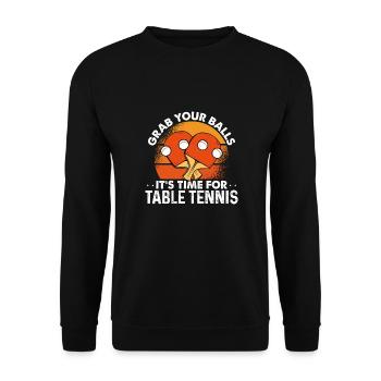 It's time for table tennis - Unisex Sweatshirt - black - Front - Alina (178cm) & Michal (187cm)