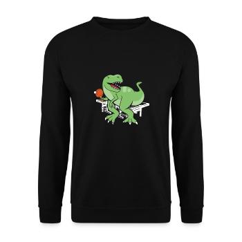 Table tennis dinosaurs - Unisex Sweatshirt - black - Front - Alina (178cm) & Michal (187cm)
