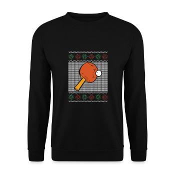 Snowflake Table Tennis Bat - Unisex Sweatshirt - black - Front - Alina (178cm) & Michal (187cm)