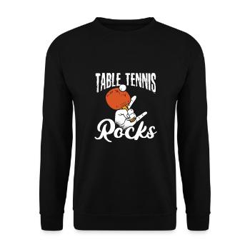Table tennis rocks - Unisex Sweatshirt - black - Front - Alina (178cm) & Michal (187cm)