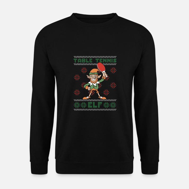 Table tennis Elf at Christmas - Unisex Sweatshirt - black