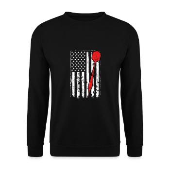 Drapeau des États-Unis et fléchette rouge - Sweat-shirt Unisexe - noir - Devant - Alina (178cm) & Michal (187cm)