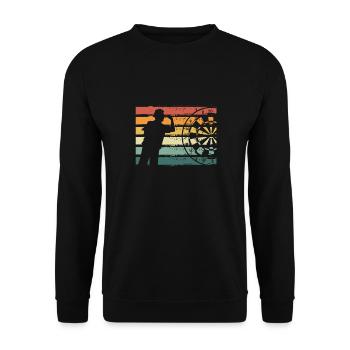 Dartmann sur un jeu de fléchettes rétro - Sweat-shirt Unisexe - noir - Devant - Alina (178cm) & Michal (187cm)