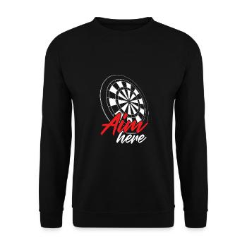 Aim for the dartboard here - Unisex Sweatshirt - black - Front - Alina (178cm) & Michal (187cm)