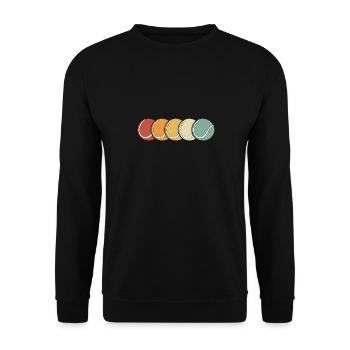 Tennisbälle In Retro farbe - Unisex Pullover - Schwarz - Vorne - Alina (178cm) & Michal (187cm)