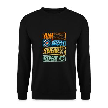 Target shooting and archery - Unisex Sweatshirt - black - Front - Alina (178cm) & Michal (187cm)