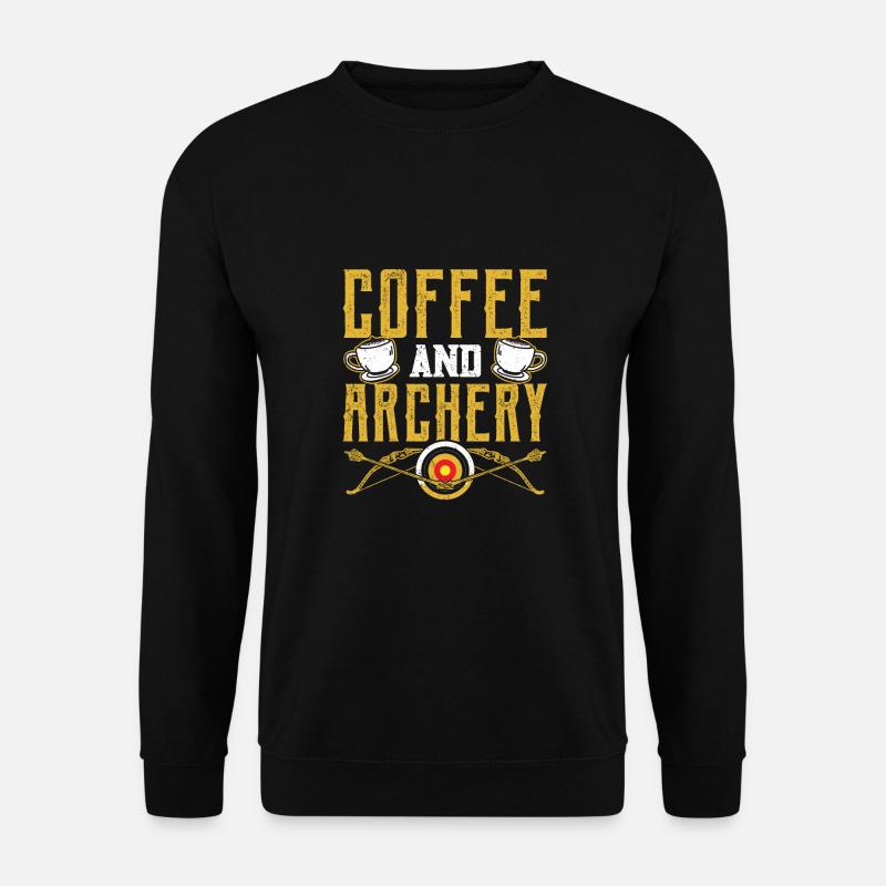 Kaffee Und Bogenschießen - Unisex Pullover - Schwarz