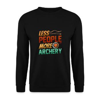 Fewer people, more archery - Unisex Sweatshirt - black - Front - Alina (178cm) & Michal (187cm)