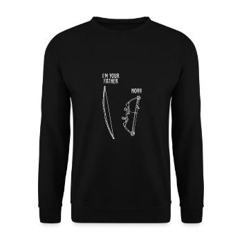 Lustiges Bogenschießen - Unisex Pullover - Schwarz - Vorne - Alina (178cm) & Michal (187cm)