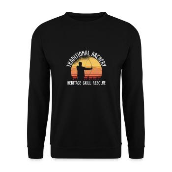 Traditional Archery Retro - Unisex Sweatshirt - black - Front - Alina (178cm) & Michal (187cm)