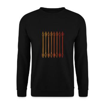 Arrow in retro style - Unisex Sweatshirt - black - Front - Alina (178cm) & Michal (187cm)