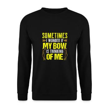 I wonder if my bow to me - Unisex Sweatshirt - black - Front - Alina (178cm) & Michal (187cm)