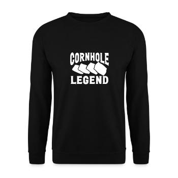 Cornhole-legende - Unisex Pullover - Schwarz - Vorne - Alina (178cm) & Michal (187cm)