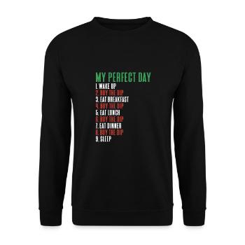 Ma journée crypto parfaite - Sweat-shirt Unisexe - noir - Devant - Alina (178cm) & Michal (187cm)