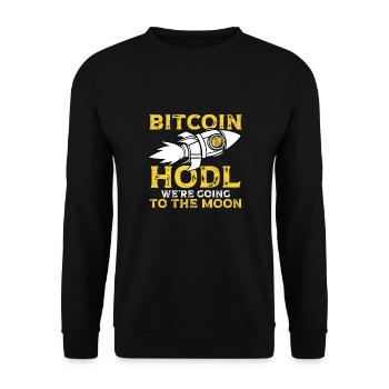 Fusée de maintien Bitcoin - Sweat-shirt Unisexe - noir - Devant - Alina (178cm) & Michal (187cm)