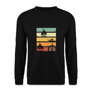 Sailor Sunset Rétro - Sweat-shirt Unisexe - noir - Devant - Alina (178cm) & Michal (187cm)