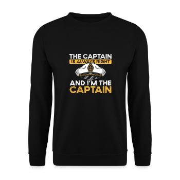 Le capitaine a toujours raison - Sweat-shirt Unisexe - noir - Devant - Alina (178cm) & Michal (187cm)