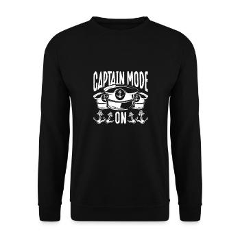 Mode capitaine de navire activé - Sweat-shirt Unisexe - noir - Devant - Alina (178cm) & Michal (187cm)