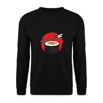 Maki sushi roll Red Sun - Unisex Sweatshirt - black - Front - Alina (178cm) & Michal (187cm)