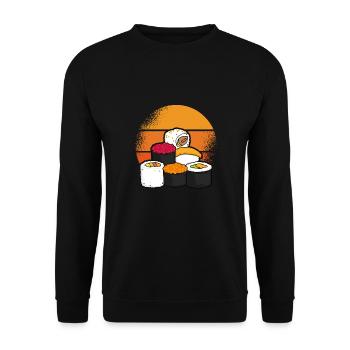 Sushi Esthétique Rétro Sun - Sweat-shirt Unisexe - noir - Devant - Alina (178cm) & Michal (187cm)