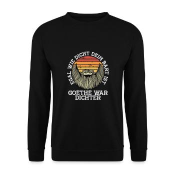 Dichter Bart Goethe war Dichter - Unisex Pullover - Schwarz - Vorne - Alina (178cm) & Michal (187cm)