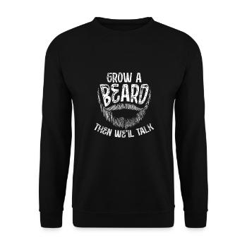 Laissez pousser une barbe et nous parlerons - Sweat-shirt Unisexe - noir - Devant - Alina (178cm) & Michal (187cm)