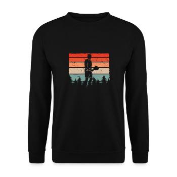 Pickleball-Player Retro - Unisex Sweatshirt - black - Front - Alina (178cm) & Michal (187cm)