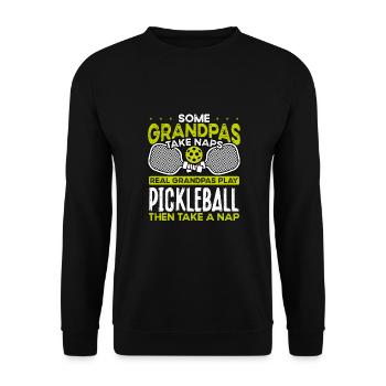 De vrais grands-pères jouent au pickleball - Sweat-shirt Unisexe - noir - Devant - Alina (178cm) & Michal (187cm)