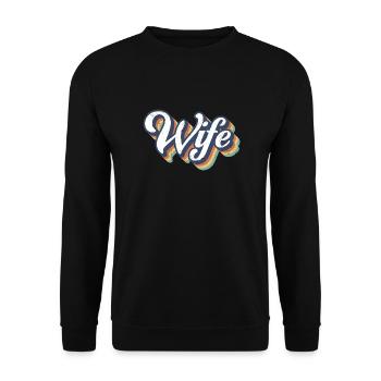 Retro Frau Matching Paar Hochzeitsfeier Hochzeit - Unisex Pullover - Schwarz - Vorne - Alina (178cm) & Michal (187cm)