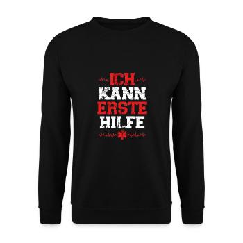 Ich Kann Erste Hilfe - Unisex Pullover - Schwarz - Vorne - Alina (178cm) & Michal (187cm)