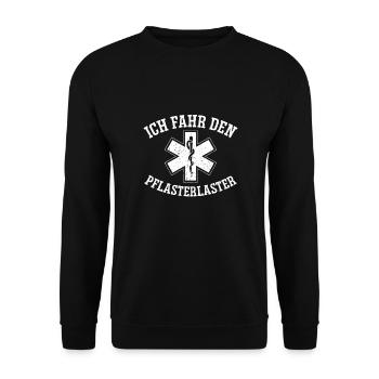 Ich Fahre Den Pflasterwagen - Unisex Pullover - Schwarz - Vorne - Alina (178cm) & Michal (187cm)