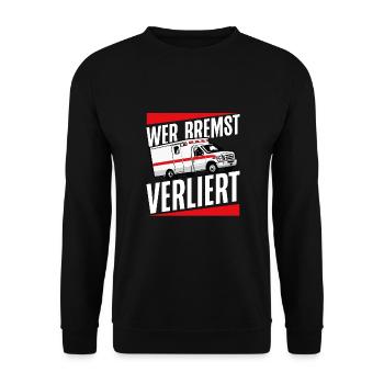 Wer Bremst Verliert - Unisex Pullover - Schwarz - Vorne - Alina (178cm) & Michal (187cm)