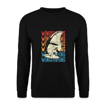Écriture colorée de l’homme wingsurfing - Sweat-shirt Unisexe - noir - Devant - Alina (178cm) & Michal (187cm)
