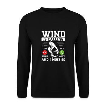 Le vent appelle et je dois partir - Sweat-shirt Unisexe - noir - Devant - Alina (178cm) & Michal (187cm)